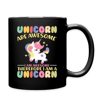 süßes Einhorn Spruch Sprüche - Tasse einfarbig - Schwarz - Rechts