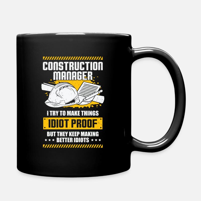 Lustiges Baustelle Bauleitung Bauleiter Geschenk - Tasse einfarbig - Schwarz