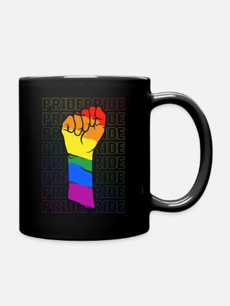 LGBT Regenbogen Faust | Pride Power - Tasse einfarbig - Schwarz