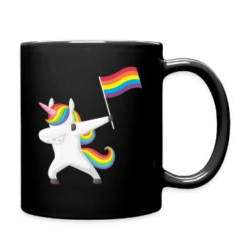 Dabbing Unicorn | Pride & Fun - Full Colour Mug - black - Right