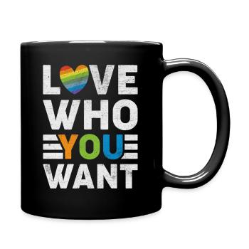 Pride Statement | Love Is Love - Full Colour Mug - black - Right