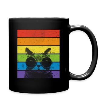 Pride Cat | Rainbow | Cat lovers - Full Colour Mug - black - Right