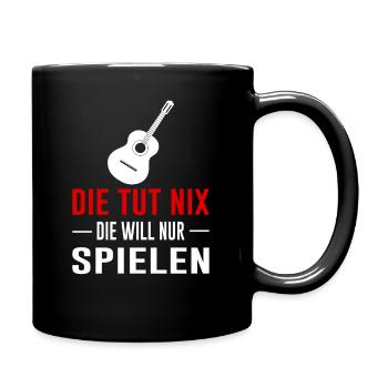 Gitarre Spruch Gitarrist Geschenkidee - Tasse einfarbig - Schwarz - Rechts