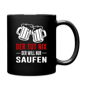 Bier Humor Party Lustiger Spruch - Tasse einfarbig - Schwarz - Rechts