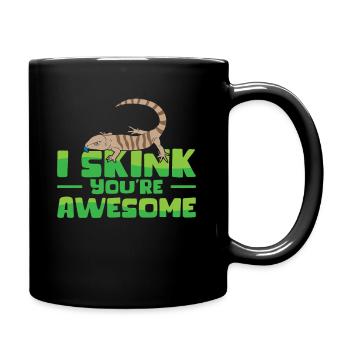 Herpetologie Skink Eidechse Wildtiere Reptilien - Tasse einfarbig - Schwarz - Rechts