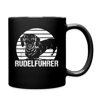 Dachshund Dackel Rauhaardackel Rudelführer Hundeli - Tasse einfarbig - Schwarz - Rechts