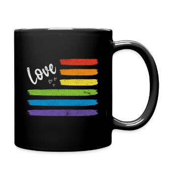 Love LGBT Flagge - Tasse einfarbig - Schwarz - Rechts