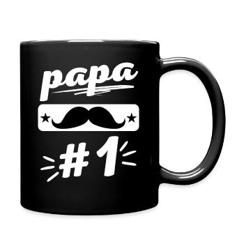 papa numéro 1 moustache - Mug uni - noir - Droite