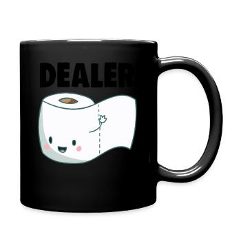 Toilet Paper Dealer Shirt Funny TP Tissue Hoarder - Full Colour Mug - black - Right