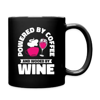 Coffee Wine Drinking Caffeinated Wine Drinker - Full Colour Mug - black - Right
