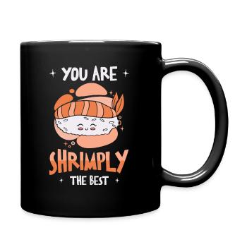 Nourriture asiatique Sushi Crevettes - Mug uni - noir - Droite