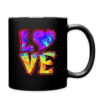 Love Hippie - Tasse einfarbig - Schwarz - Rechts