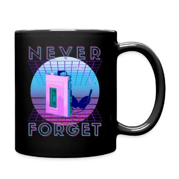 Never Forget Retro 80s 90s Nostalgia - Full Colour Mug - black - Right