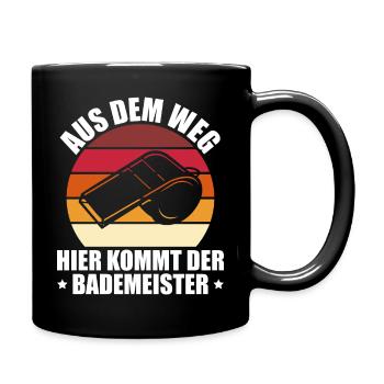 Badeaufsicht Pfeife Bademeister Geschenk - Tasse einfarbig - Schwarz - Rechts