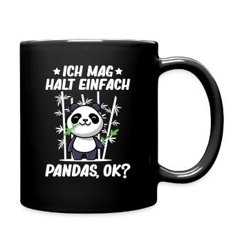 Panda - Ich mag halt einfach Panda Ok? - Tasse einfarbig - Schwarz - Rechts