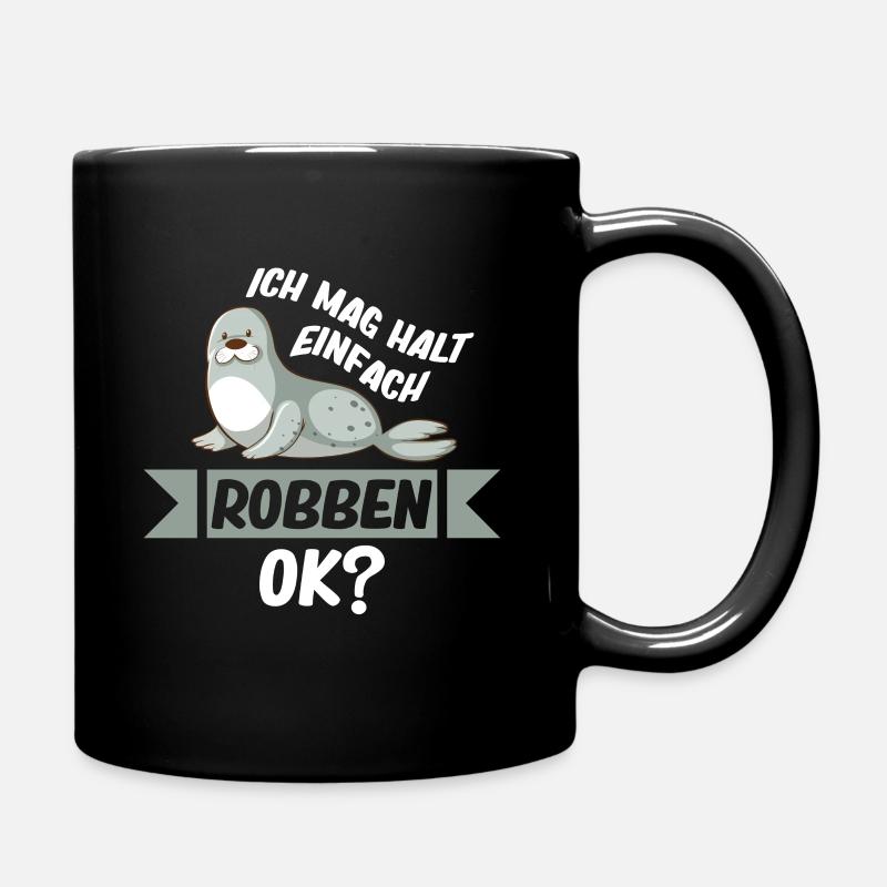 Robbe - Ich mag halt einfach Robben Ok? - Tasse einfarbig - Schwarz