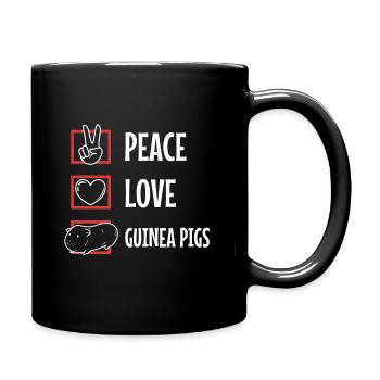 Peace love guinea pigs - Tasse einfarbig - Schwarz - Rechts