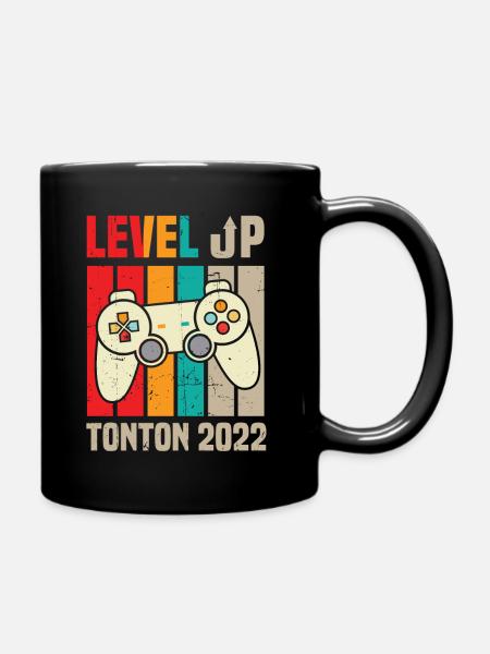 Level Up Tonton 2022 Gamer Cadeau Futur Tonton - Mug uni - noir