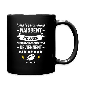 Les meilleurs hommes deviennent rugbymans - Mug uni - noir - Droite