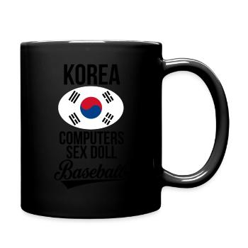 Korea Funny Men's Baseball Asian Korean Techie - Full Colour Mug - black - Right
