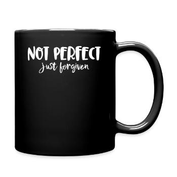 Not Perfect Just Forgiven Christian Jesus Believer - Full Colour Mug - black - Right