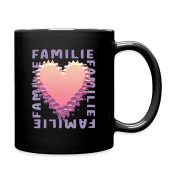 Familie - Tasse einfarbig - Schwarz - Rechts