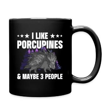 I Like Porcupines - Tasse einfarbig - Schwarz - Rechts