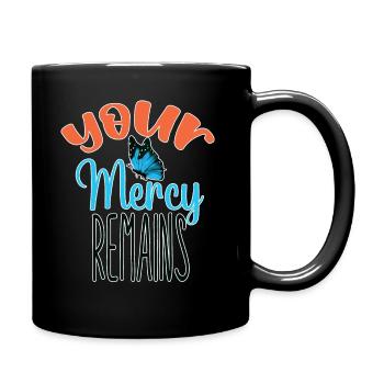 Retro Your Mercy bleibt Boho Positive Religious C - Tasse einfarbig - Schwarz - Rechts
