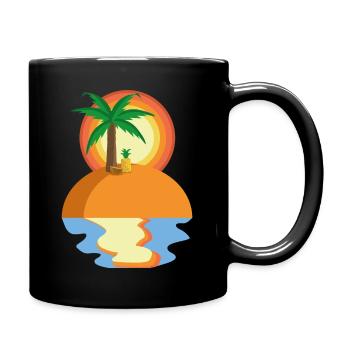 Sommer Urlaub am Strand - Tasse einfarbig - Schwarz - Rechts