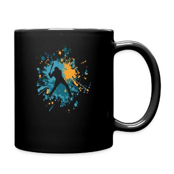Frappeur de baseball Color Splash - Mug uni - noir - Droite