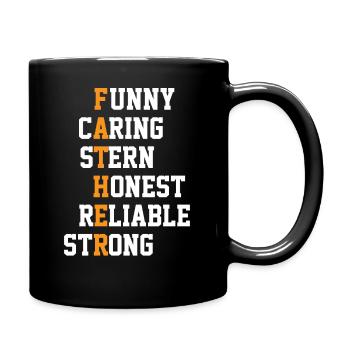 Funny Caring Stern Honest Dad Joke - Full Colour Mug - black - Right