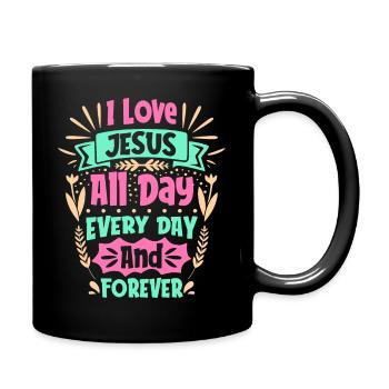 Ich liebe Jesus - Tasse einfarbig - Schwarz - Rechts