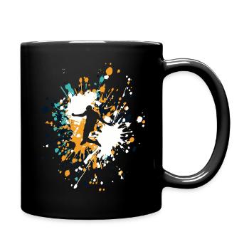 Soccer Striker Shoot Color Splash - Full Colour Mug - black - Right