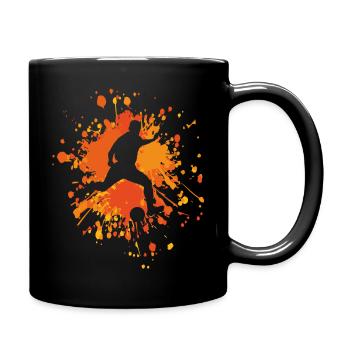Soccer Goal Shot Color Splash - Full Colour Mug - black - Right