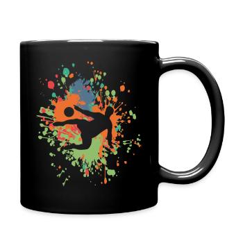 Soccer Air Kick Color Splash - Full Colour Mug - black - Right