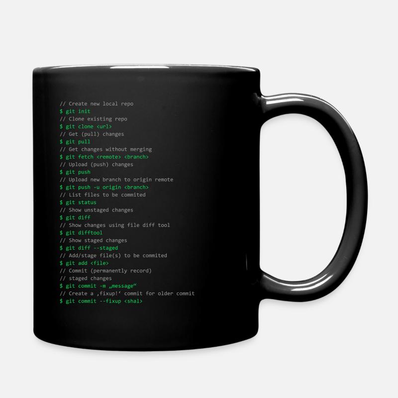 Git commands - Tasse einfarbig - Schwarz