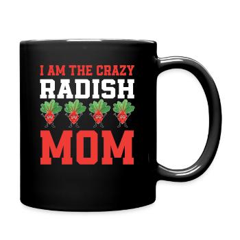 Radieschen Mama - Tasse einfarbig - Schwarz - Rechts
