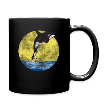 Orque vintage De l’océan Ocean Swim Jumping Orca - Mug uni - noir - Droite
