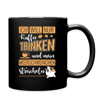 Guinea Pig & Coffee - Tasse einfarbig - Schwarz - Rechts