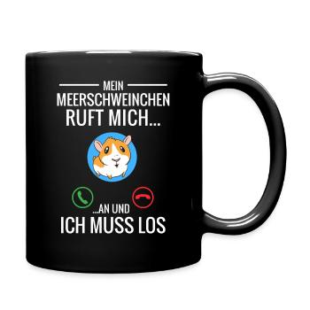 Funny Guinea Pig - Tasse einfarbig - Schwarz - Rechts