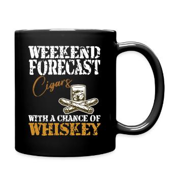 Funny Weekend Forecast Cigars And Whiskey For Men - Tasse einfarbig - Schwarz - Rechts