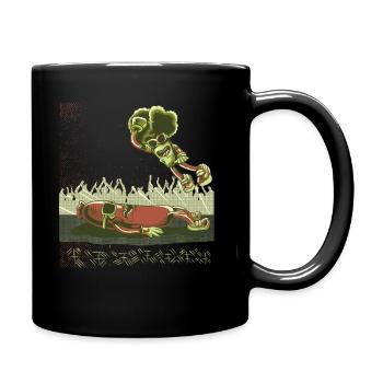 Broccoli Vegan Vegetable Wrestling Wrestler - Full Colour Mug - black - Right