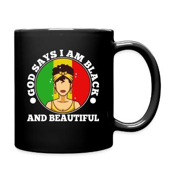 Dieu dit que je suis noir et beau - Mug uni - noir - Droite