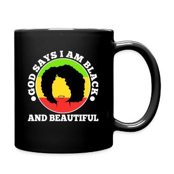 Dieu dit que je suis noir et beau - Mug uni - noir - Droite
