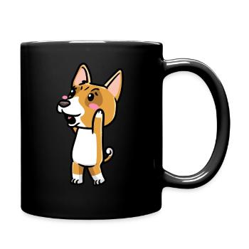 Basenji Hund Emoticon - Tasse einfarbig - Schwarz - Rechts