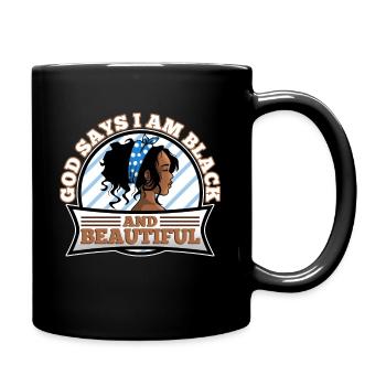 Dieu dit que je suis noir et beau - Mug uni - noir - Droite