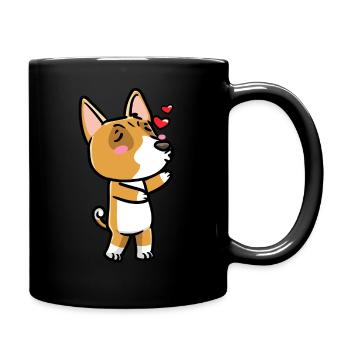 Basenji Hund Emoticon - Tasse einfarbig - Schwarz - Rechts