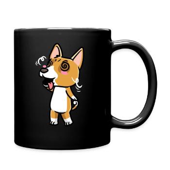 Basenji Hund Emoticon - Tasse einfarbig - Schwarz - Rechts