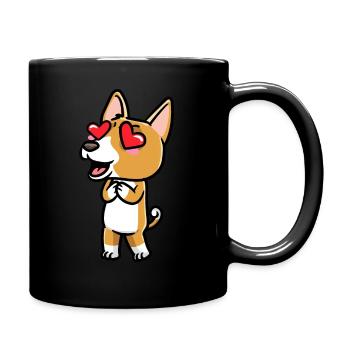 Basenji Hund Emoticon - Tasse einfarbig - Schwarz - Rechts
