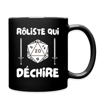 rôliste qui déchire - dé de 20 et épée - Mug uni - noir - Droite